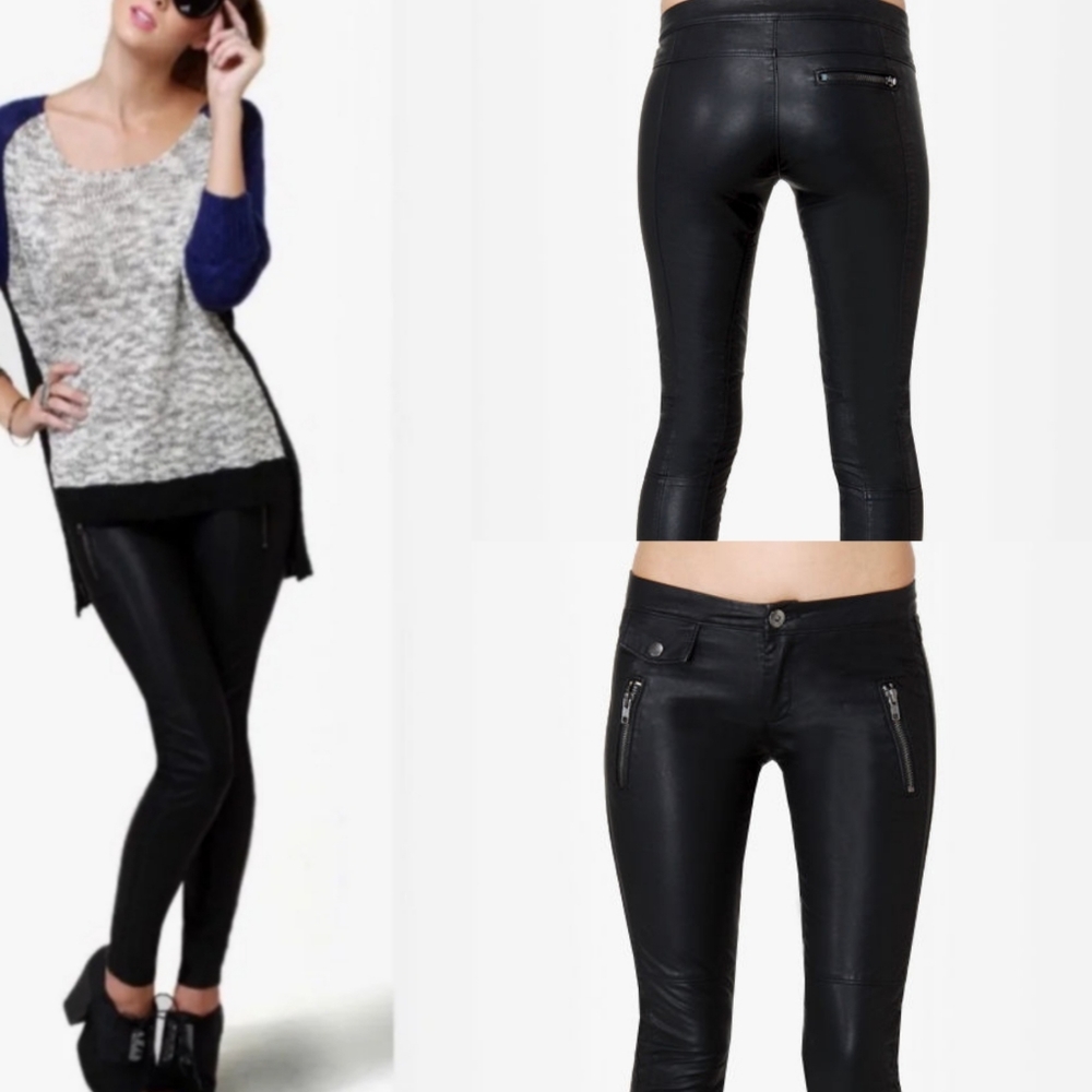 Blanknyc vegan leather moto pants